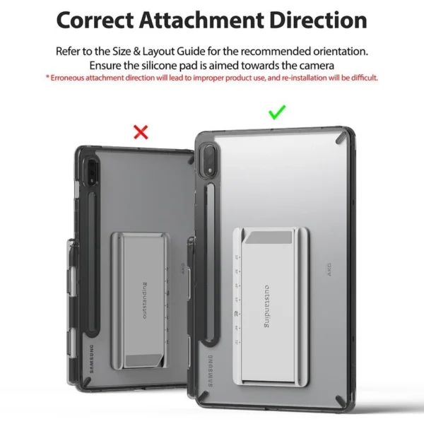 Ringke Fusion Combo Outstanding hard case with TPU frame for Samsung Galaxy Tab S7 11'' + self-adhesive foldable stand grey (FC475R40)eng