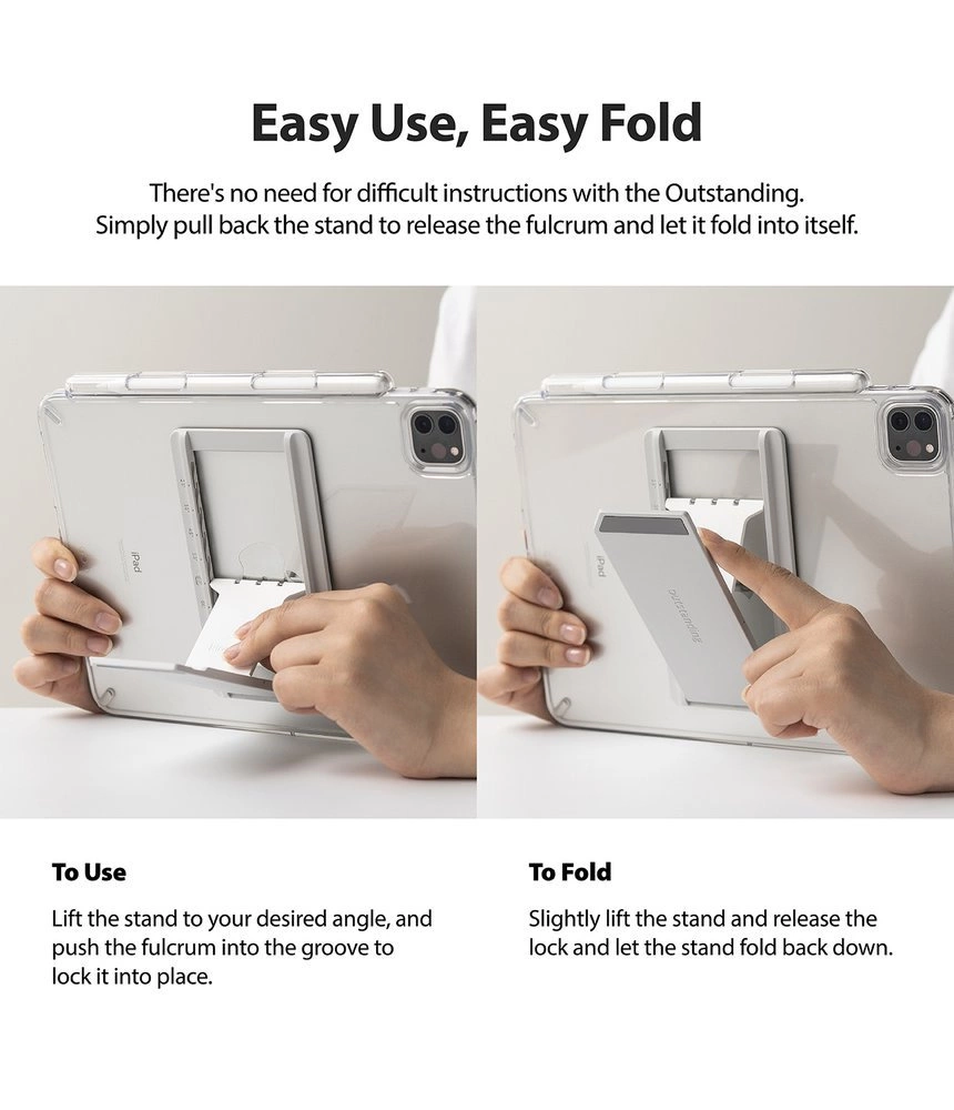 Ringke Fusion Combo Outstanding hard case with TPU frame for Samsung Galaxy Tab S7 11'' + self-adhesive foldable stand grey (FC475R40)eng