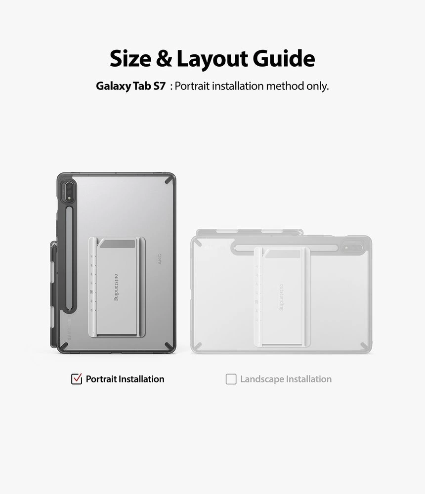 Ringke Fusion Combo Outstanding hard case with TPU frame for Samsung Galaxy Tab S7 11'' + self-adhesive foldable stand grey (FC475R40)eng