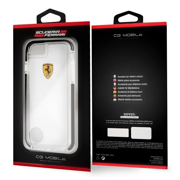 Ferrari Hardcase FEGLHCP7BK iPhone 7/8 SE 2020 / SE 2022 Shockproof transparent blackeng