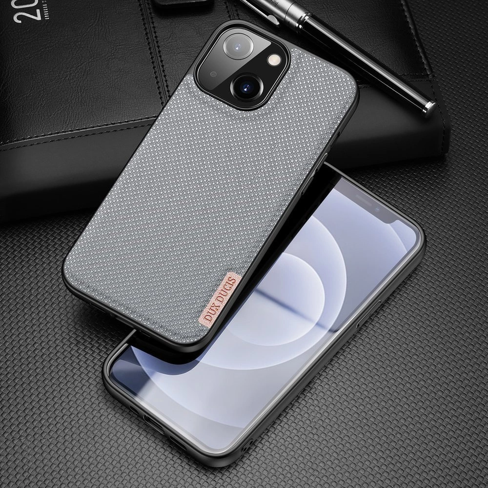 Dux Ducis Fino case covered with nylon material for iPhone 13 mini grayeng