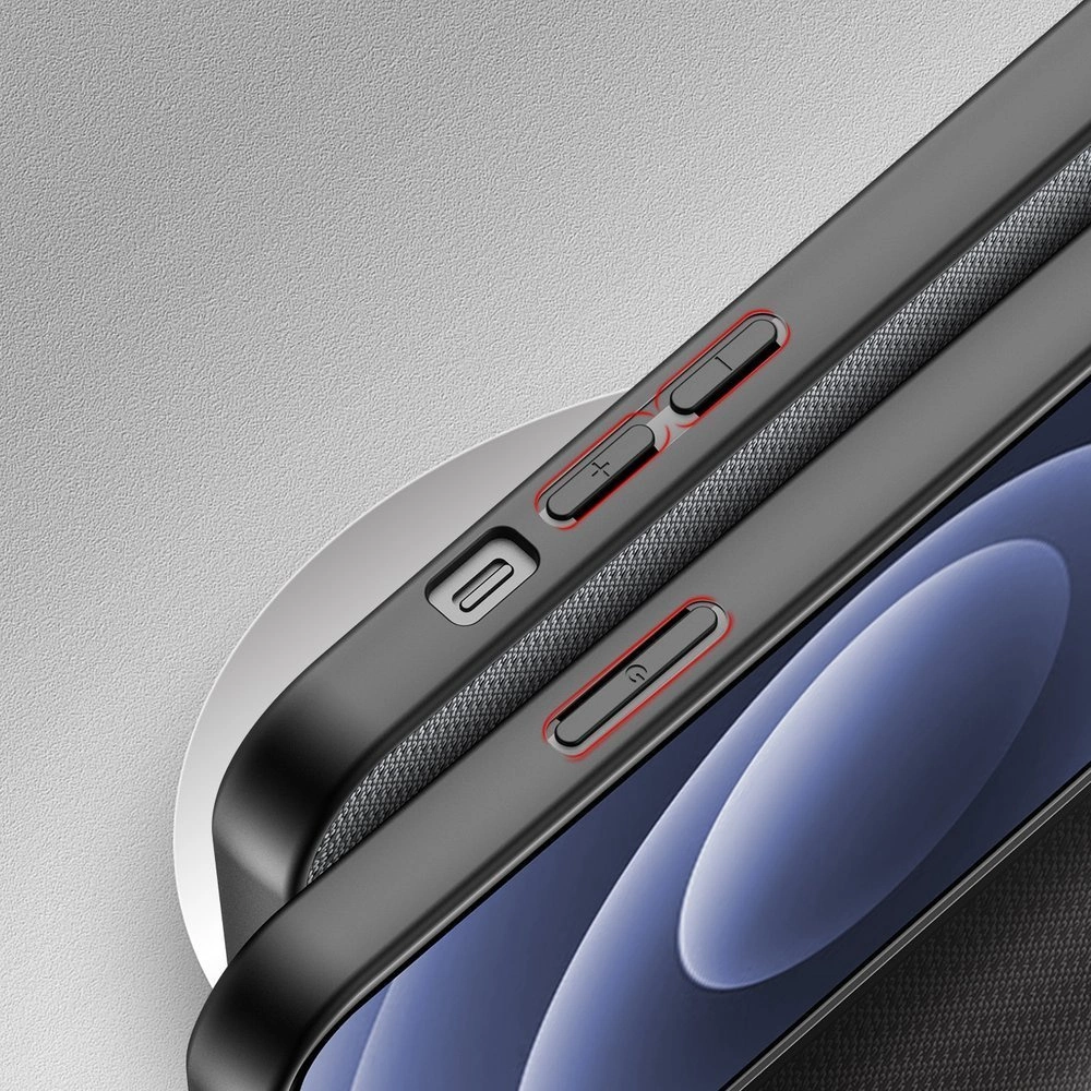Dux Ducis Fino case covered with nylon material for iPhone 13 mini grayeng