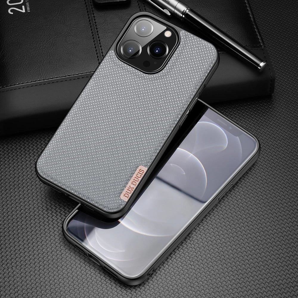 Dux Ducis Fino case covered with nylon material for iPhone 13 Pro grayeng