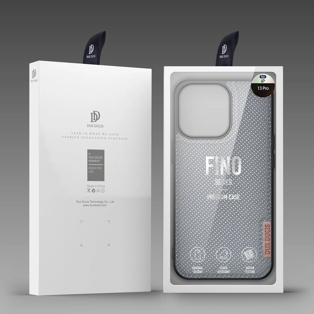 Dux Ducis Fino case covered with nylon material for iPhone 13 Pro grayeng