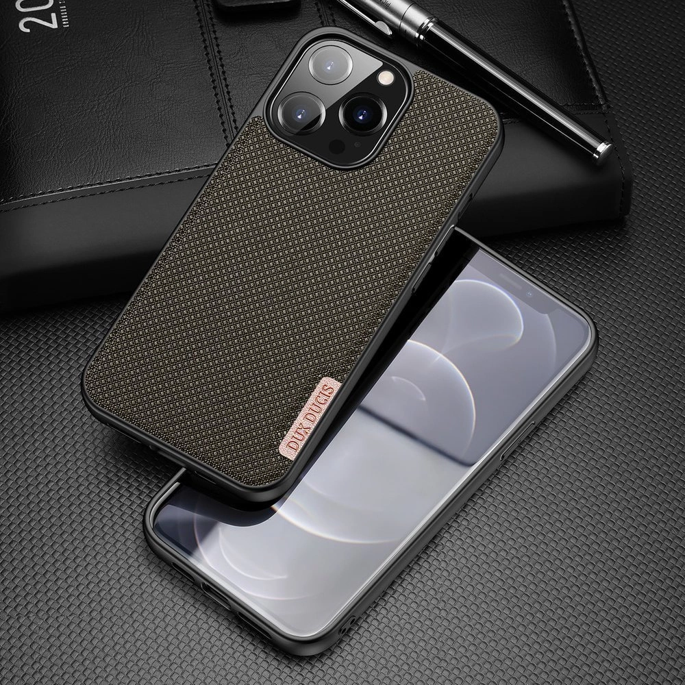 Dux Ducis Fino case covered with nylon material for iPhone 13 Pro greeneng