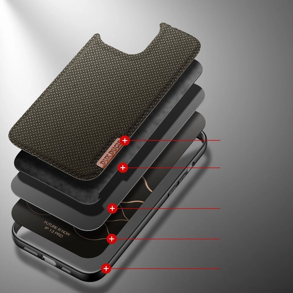 Dux Ducis Fino case covered with nylon material for iPhone 13 Pro greeneng