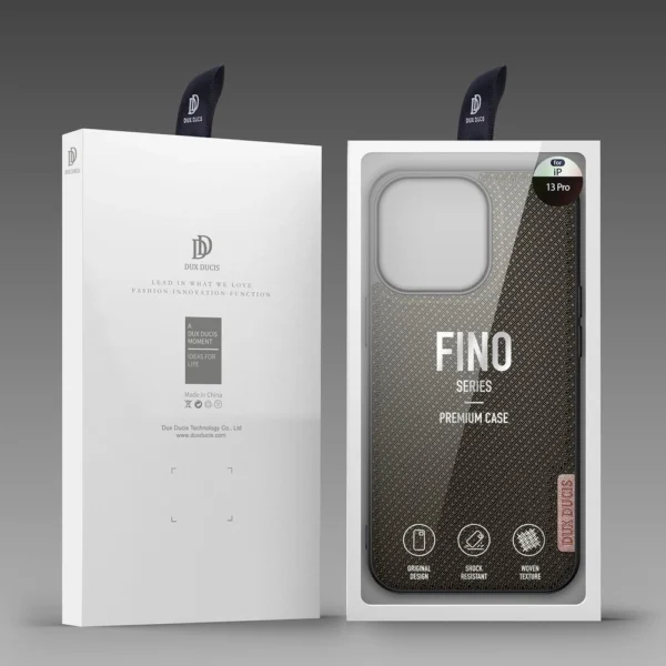 Dux Ducis Fino case covered with nylon material for iPhone 13 Pro greeneng