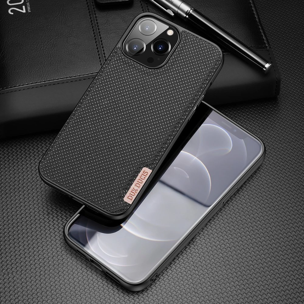 Dux Ducis Fino case covered with nylon material for iPhone 13 Pro Max blackeng