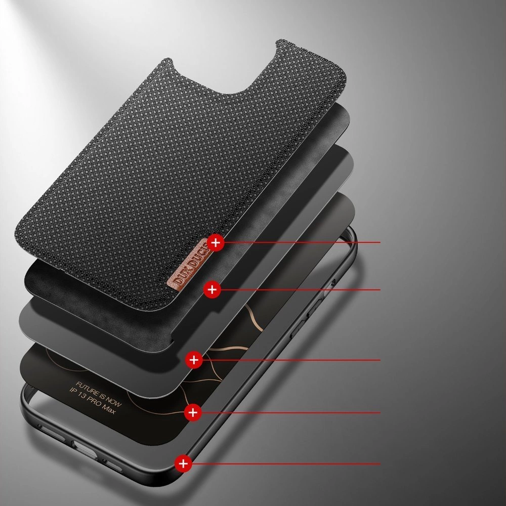 Dux Ducis Fino case covered with nylon material for iPhone 13 Pro Max blackeng