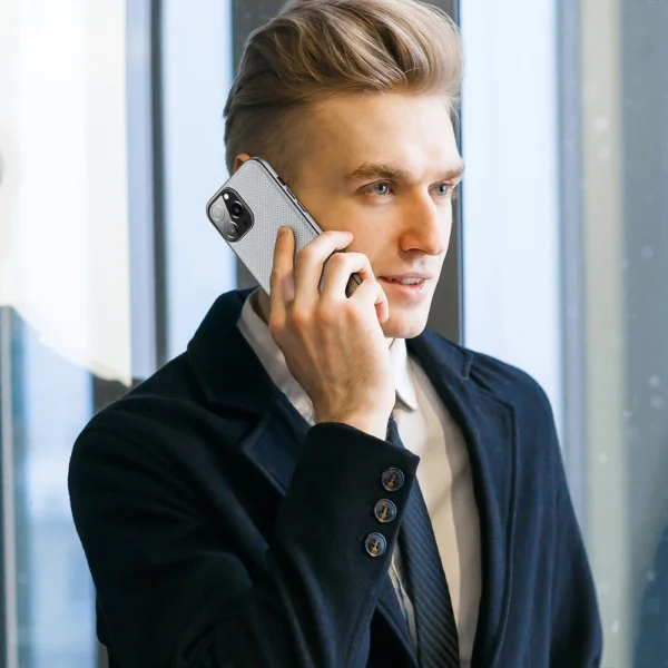 Dux Ducis Fino case covered with nylon material for iPhone 13 Pro Max grayeng