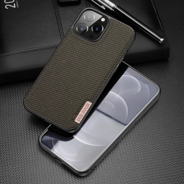 Dux Ducis Fino case covered with nylon material for iPhone 13 Pro Max greeneng