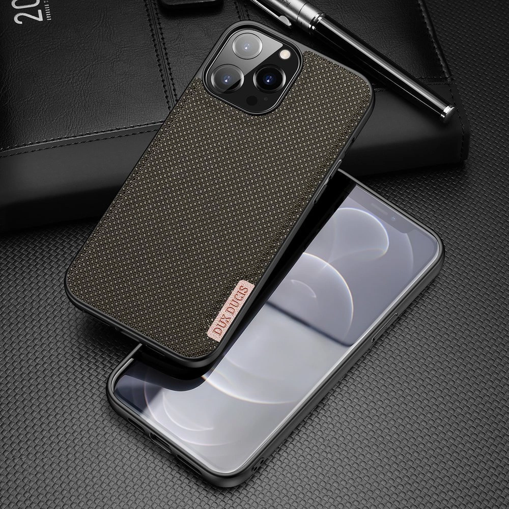Dux Ducis Fino case covered with nylon material for iPhone 13 Pro Max greeneng