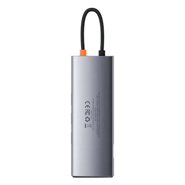 Baseus Metal Gleam 9in1 multifunctional USB Type C HUB - 3x USB 3.2 Gen 1 5Gbps / USB Type C PD 100W / VGA Full HD 60Hz / HDMI 4K 30Hz / TF and SD card reader / RJ45 1Gbps gray (CAHUB-CU0G)eng