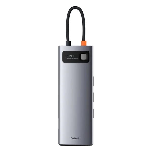 Baseus Metal Gleam 9in1 multifunctional USB Type C HUB - 3x USB 3.2 Gen 1 5Gbps / USB Type C PD 100W / VGA Full HD 60Hz / HDMI 4K 30Hz / TF and SD card reader / RJ45 1Gbps gray (CAHUB-CU0G)eng