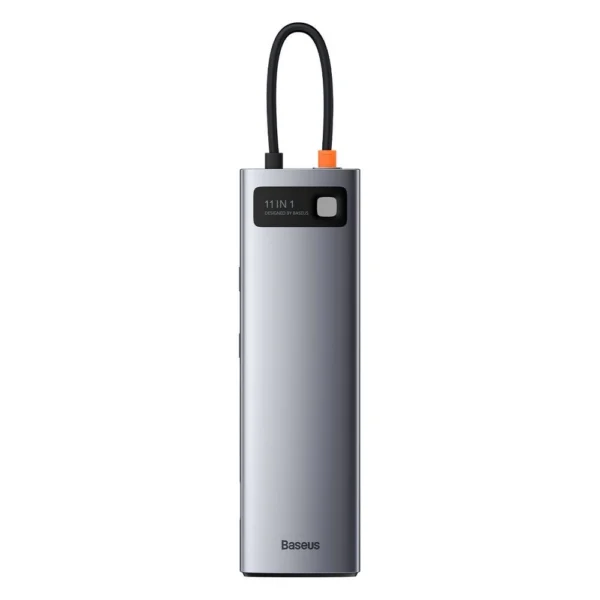 Baseus Metal Gleam 11in1 multifunctional USB Type C HUB - 3x USB 3.2 Gen 1 5Gbps / USB Type C PD 100W / 3.5 mm mini jack AUX / VGA Full HD 60Hz / 2x HDMI 4K 30Hz / TF and SD card reader / RJ45 1Gbps gray (CAHUB-CT0G)eng