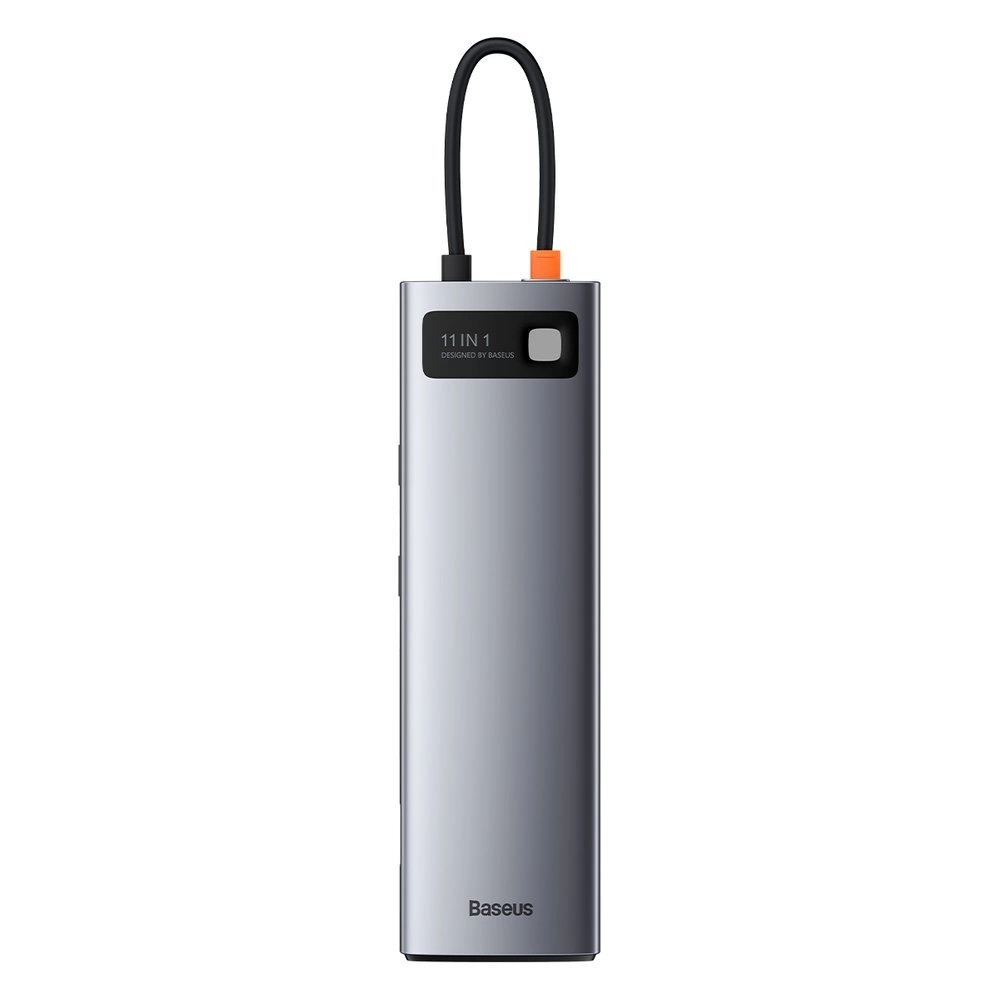 Baseus Metal Gleam 11in1 multifunctional USB Type C HUB - 3x USB 3.2 Gen 1 5Gbps / USB Type C PD 100W / 3.5 mm mini jack AUX / VGA Full HD 60Hz / 2x HDMI 4K 30Hz / TF and SD card reader / RJ45 1Gbps gray (CAHUB-CT0G)eng