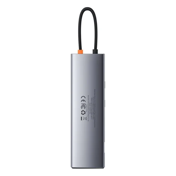 Baseus Metal Gleam 11in1 multifunctional USB Type C HUB - 3x USB 3.2 Gen 1 5Gbps / USB Type C PD 100W / 3.5 mm mini jack AUX / VGA Full HD 60Hz / 2x HDMI 4K 30Hz / TF and SD card reader / RJ45 1Gbps gray (CAHUB-CT0G)eng