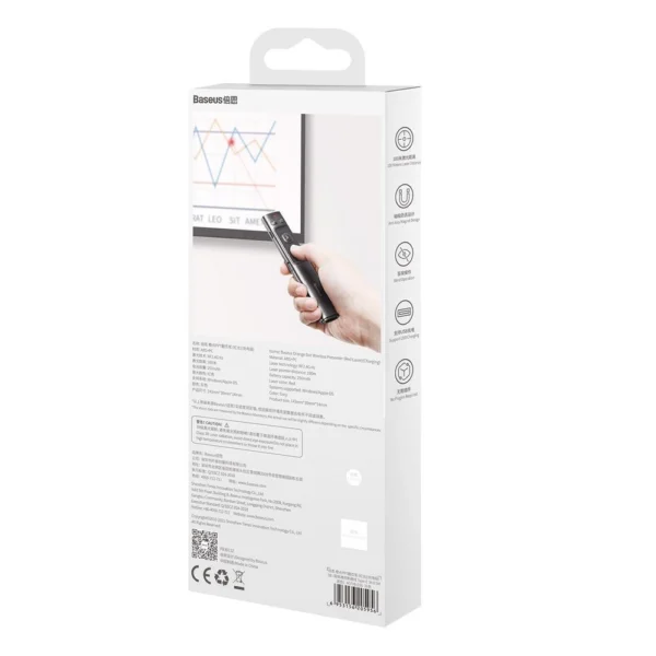 Baseus Orange Dot wireless laser pointer for presentations - gray (with battery)eng