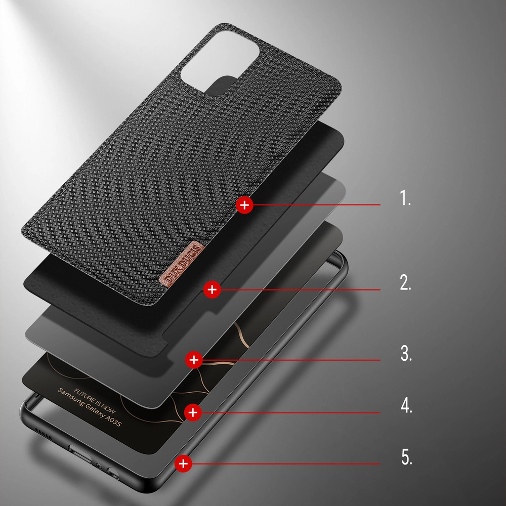 Dux Ducis Fino case covered with nylon material for Samsung Galaxy A03s blackeng