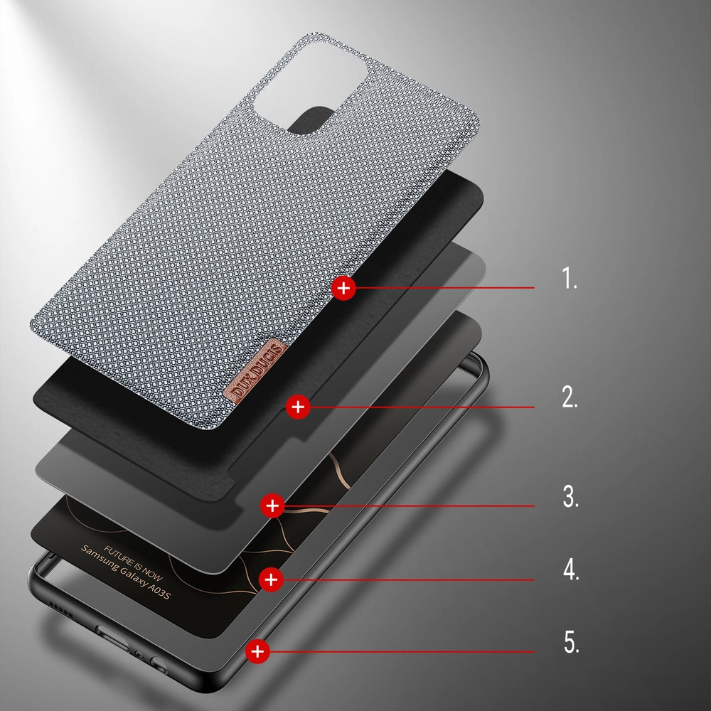 Dux Ducis Fino case covered with nylon material for Samsung Galaxy A03s grayeng