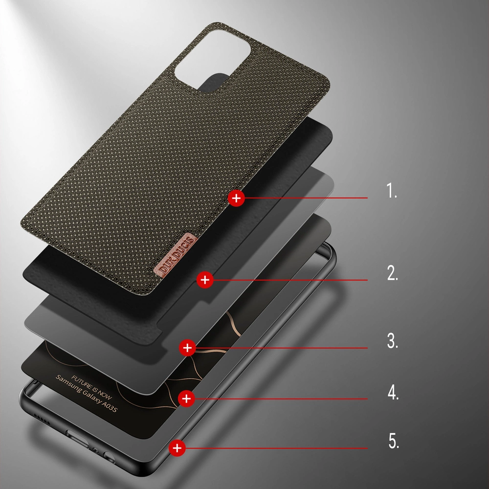 Dux Ducis Fino case covered with nylon material for Samsung Galaxy A03s greeneng