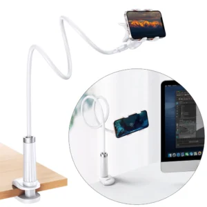 Ugreen universal holder stand phone holder tablet (up to 12cm wide) tripod lazy holder with flexible arm white (30488 LP113)eng