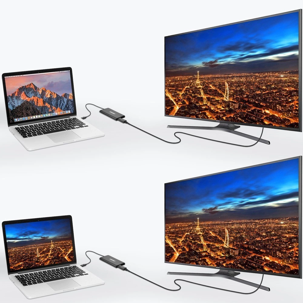 Choetech plug adapter USB Type C Thunderbolt 3 (40Gbps) - 2x DisplayPort 4K 60Hz black (HUB-D03)eng