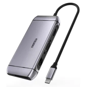 Choetech 9in1 multifunctional USB Type C HUB - 3x USB 3.2 Gen 1 / SD and TF memory card reader / HDMI 4K 30Hz / VGA Full HD 60Hz / USB Type C / RJ45 gray (HUB-M15 gray)eng