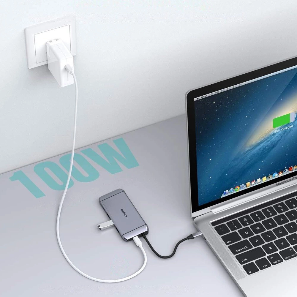 Choetech 9in1 multifunctional USB Type C HUB - 3x USB 3.2 Gen 1 / SD and TF memory card reader / HDMI 4K 30Hz / VGA Full HD 60Hz / USB Type C / RJ45 gray (HUB-M15 gray)eng