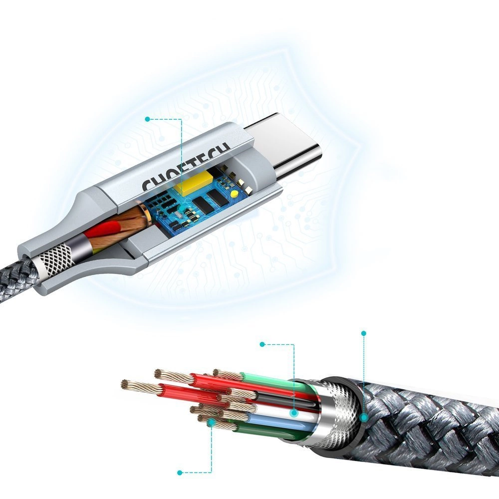 Choetech XCC-1002-GY USB-C - USB-C PD QC cable 100W 5A 480Mb/s 1.8m - grayeng