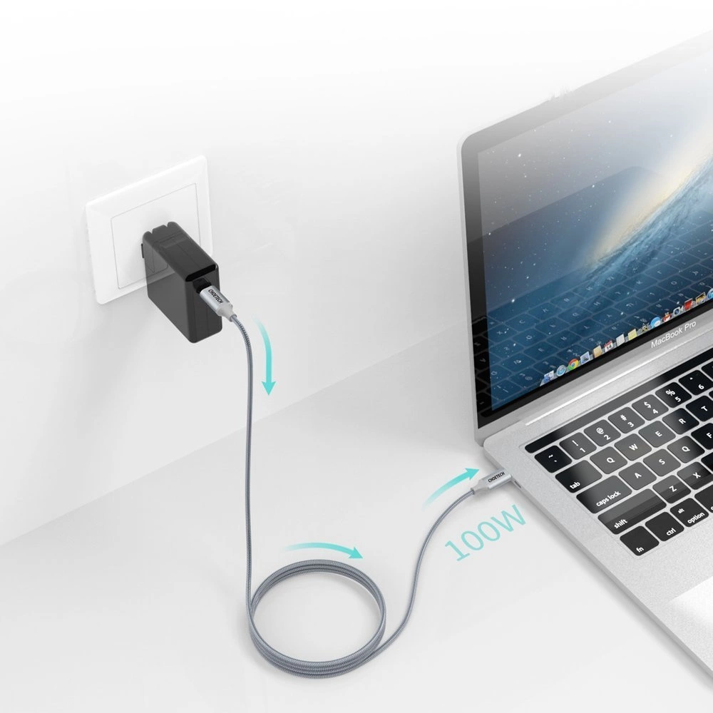 Choetech XCC-1002-GY USB-C - USB-C PD QC cable 100W 5A 480Mb/s 1.8m - grayeng