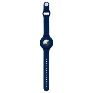 Silicone elastic case wristband wrist pendant case for Apple AirTag locator navy blueeng
