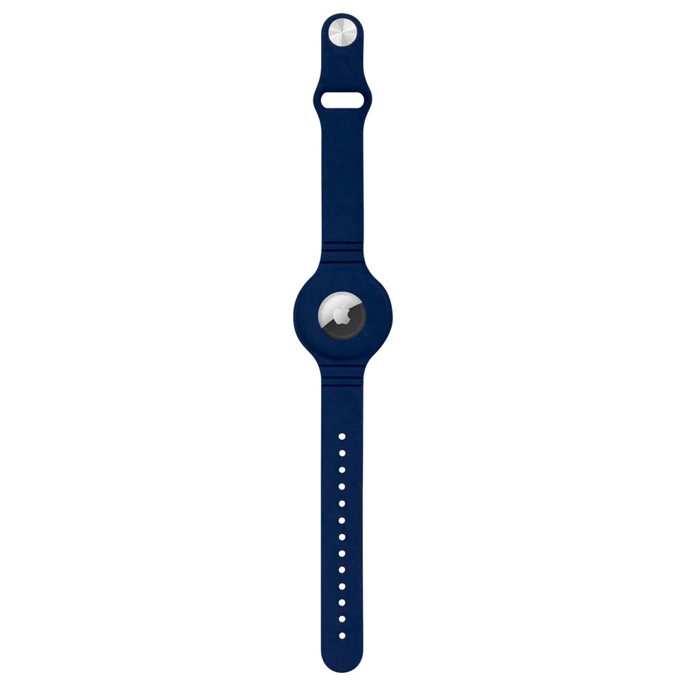 Silicone elastic case wristband wrist pendant case for Apple AirTag locator navy blueeng