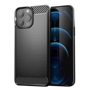 Carbon Case Flexible Cover TPU Case for iPhone 13 Pro Max blackeng