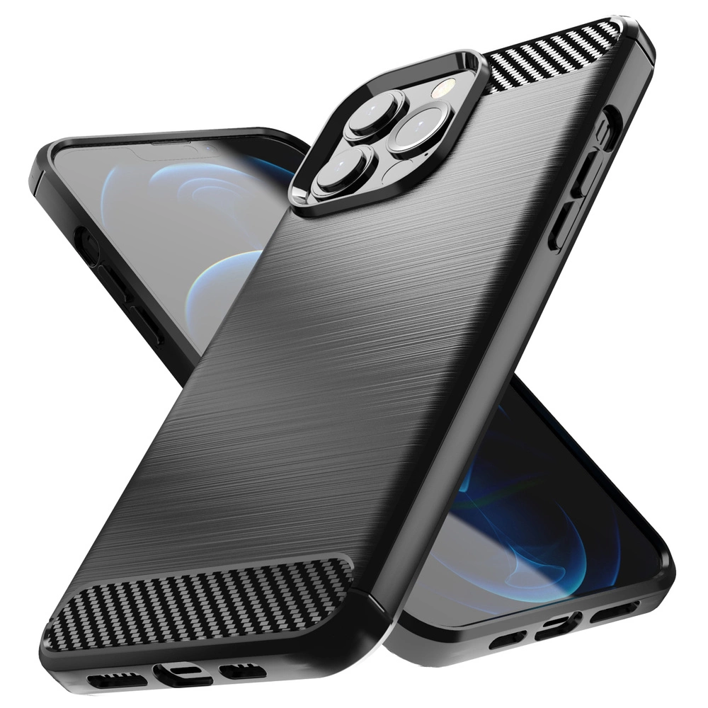 Carbon Case Flexible Cover TPU Case for iPhone 13 Pro Max blackeng