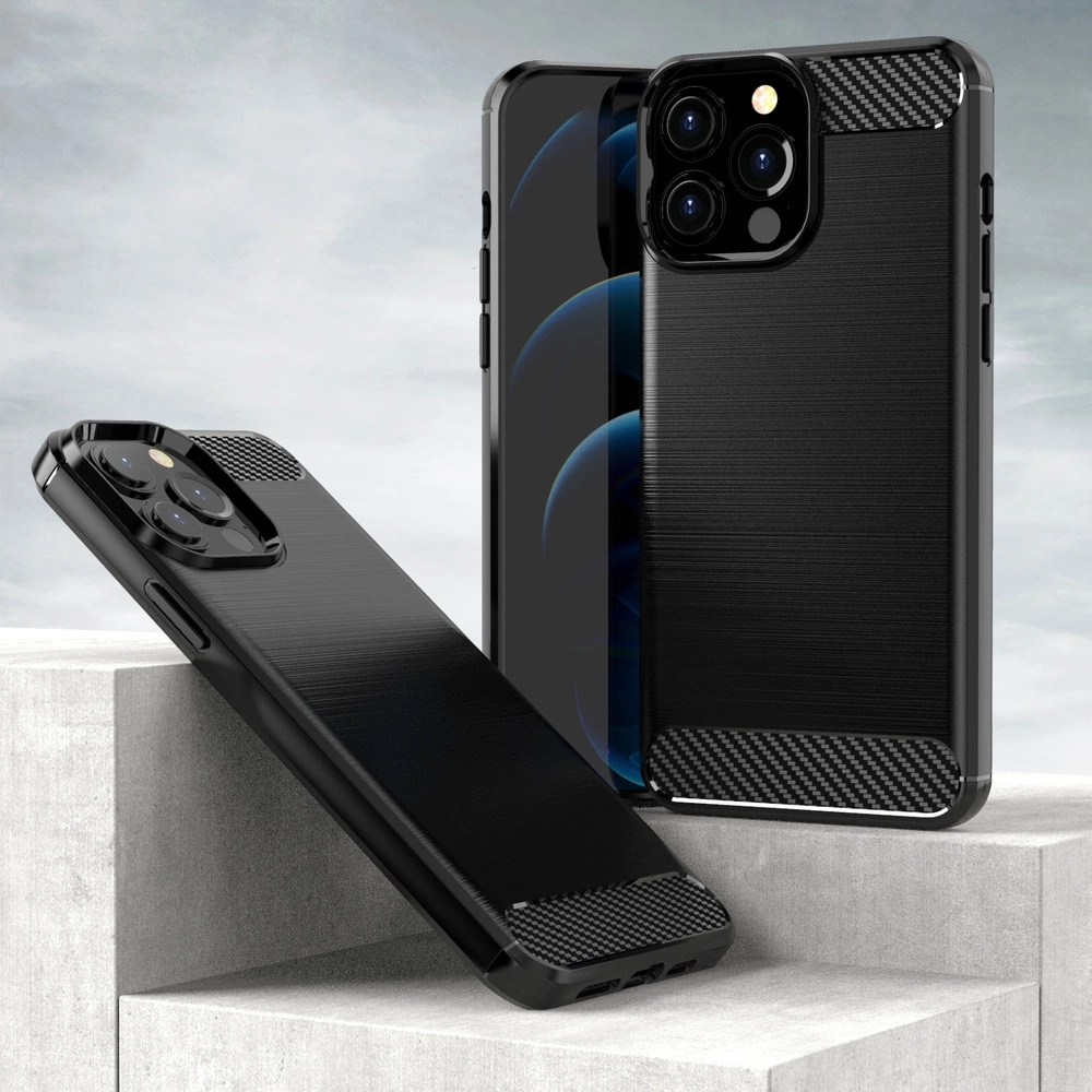 Carbon Case Flexible Cover TPU Case for iPhone 13 Pro Max blackeng