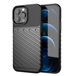 Thunder Case Flexible Tough Rugged Cover TPU Case for iPhone 13 Pro Max blackeng