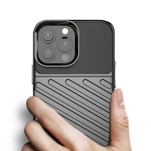 Thunder Case Flexible Tough Rugged Cover TPU Case for iPhone 13 Pro Max blackeng