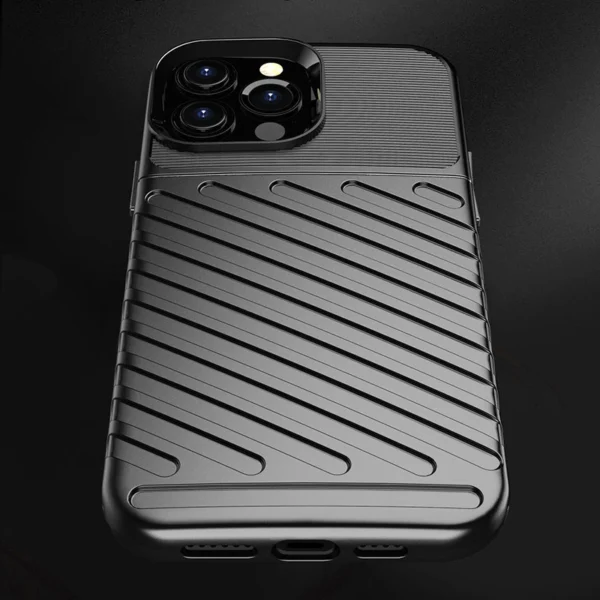 Thunder Case Flexible Tough Rugged Cover TPU Case for iPhone 13 Pro Max blackeng