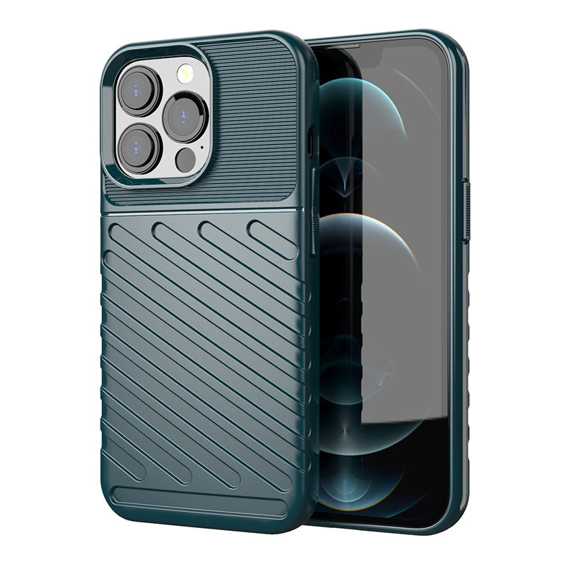 Thunder Case Flexible Tough Rugged Cover TPU Case for iPhone 13 Pro greeneng