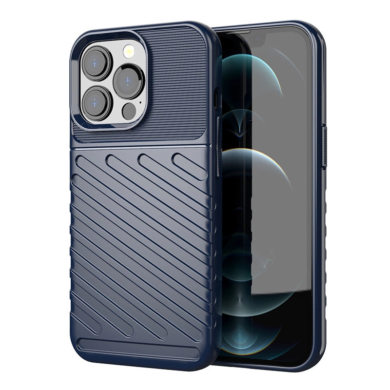 Thunder Case Flexible Tough Rugged Cover TPU Case for iPhone 13 Pro blueeng