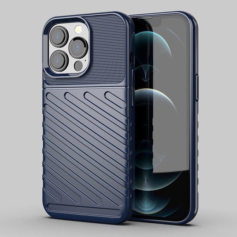Thunder Case Flexible Tough Rugged Cover TPU Case for iPhone 13 Pro blueeng