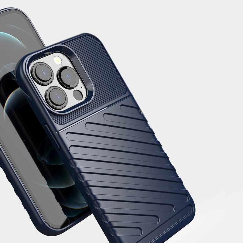 Thunder Case Flexible Tough Rugged Cover TPU Case for iPhone 13 Pro blueeng