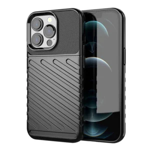Thunder Case Flexible Tough Rugged Cover TPU Case for iPhone 13 Pro blackeng
