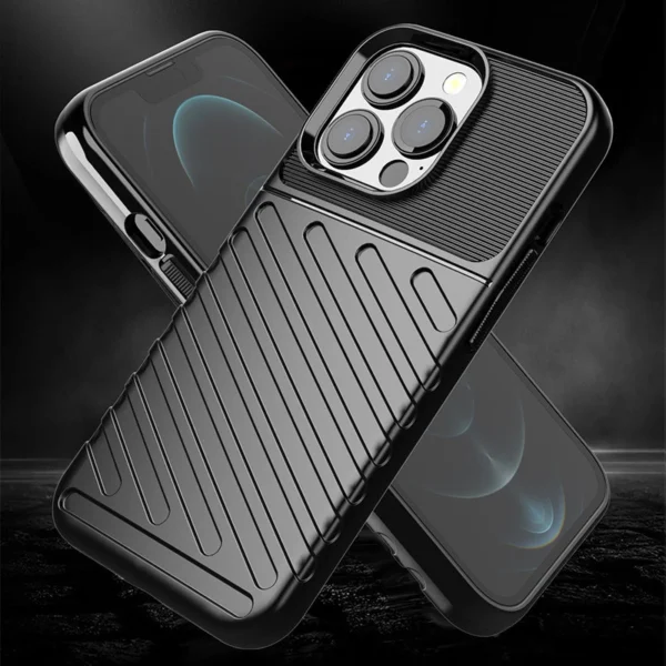 Thunder Case Flexible Tough Rugged Cover TPU Case for iPhone 13 Pro blackeng