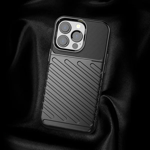 Thunder Case Flexible Tough Rugged Cover TPU Case for iPhone 13 Pro blackeng