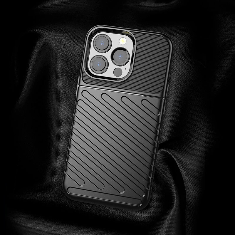 Thunder Case Flexible Tough Rugged Cover TPU Case for iPhone 13 Pro blackeng