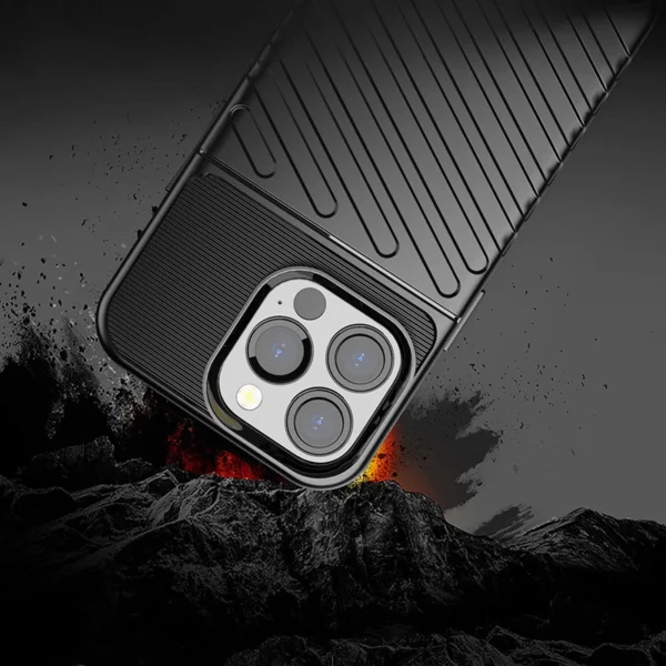 Thunder Case Flexible Tough Rugged Cover TPU Case for iPhone 13 Pro blackeng