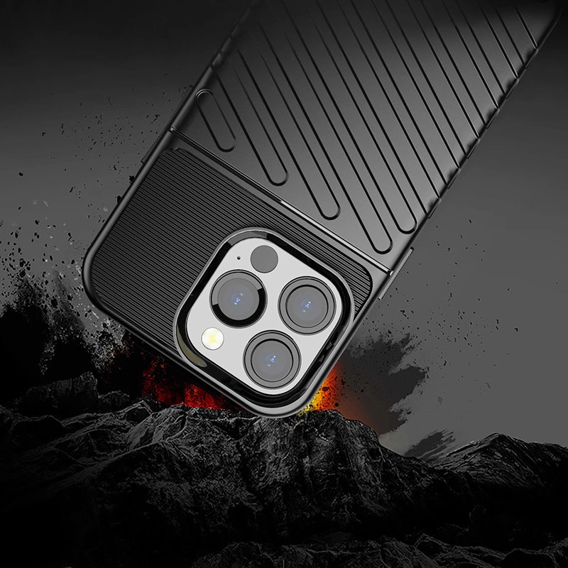 Thunder Case Flexible Tough Rugged Cover TPU Case for iPhone 13 Pro blackeng