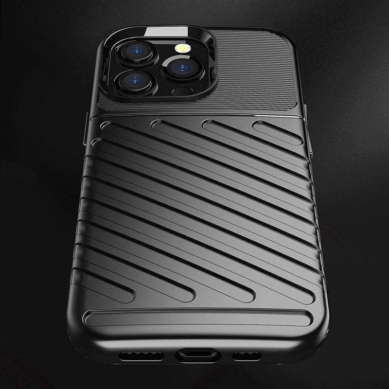 Thunder Case Flexible Tough Rugged Cover TPU Case for iPhone 13 Pro blackeng